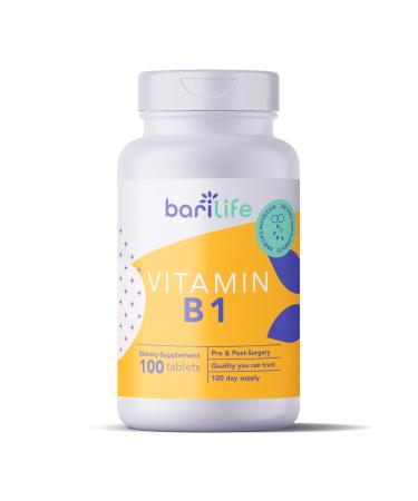 Bari Life Vitamin B1 100mg Tablets, Thiamin, Thiamin, Dietary Supplement (100 Tablets)