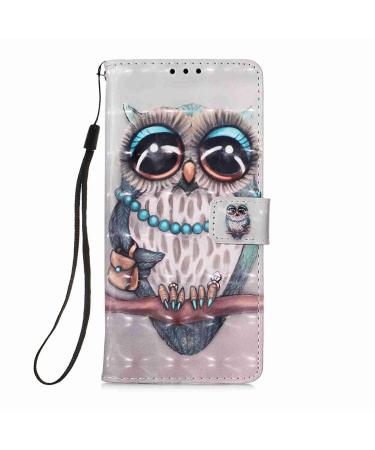 Compatible with Samsung Galaxy A13 4G Shell Mobile Phone Shine Glitzer Glossy 3d Pattern PU Leather Pocket Card Card Card Case Wallet Case Cover For Samsung Galaxy A13 4G Owl