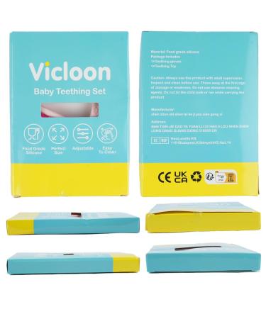Vicloon Baby Bite Gloves & BPA-Free Bite Ring Toy | Soothes Gums for 0-6 Months | Soft Safe & Durable - Buy Online on GoSupps.com