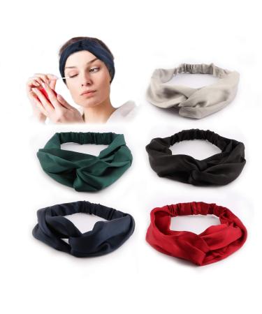 Driew Satin Headbands for Women - Pack of 5, 5 Colors - Buy Online on GoSupps.com