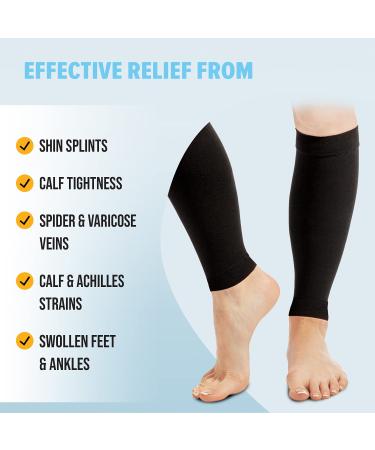 Calf Compression Sleeve for Men and Women - Black 5X-Large | Shin Splint Sleeves for Leg Calves - Ideal for Running & Cycling - Buy Online on GoSupps.com