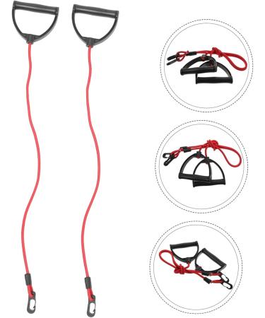 Buy 2 Pairs Pull Rope Treadmills | Home Fitness Resistance Bands with Handles | Elastic Muscle Resistance Belts - Red Latex - Buy Online on GoSupps.com
