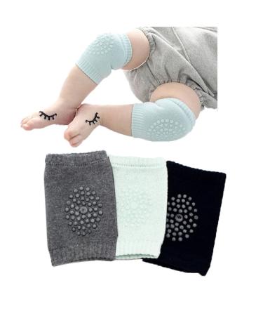 New Safety Pairs Infant Toddler Baby Knee Pad Crawling Safety Protector Crawling Protective Knee/Elbow Pads for Toddler Baby Infant Kids Light Grey 0- 3 Years