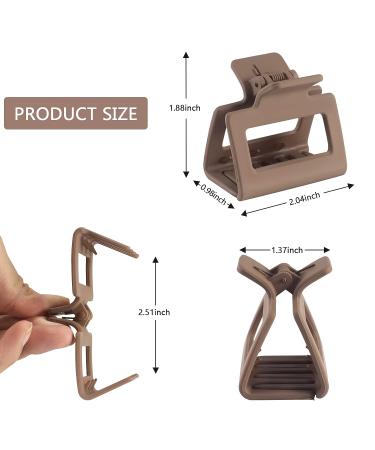 6Pcs 2 Inch Matte Rectangle Hair Claw Clips for Women and Girls - Small Claw Clips for Medium to Thick Hair - Nonslip Hair Jaw Clips - Buy Online on GoSupps.com