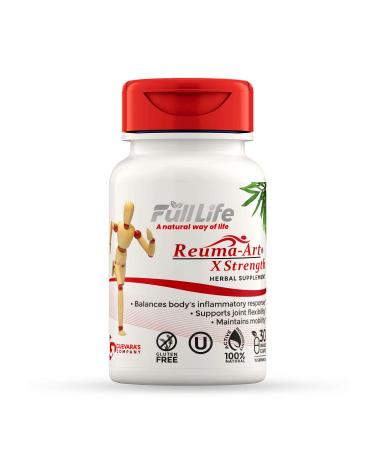 Full Life Reuma Art X Strength 400 mg Herbal Supplements - Providing Strength and Relief Supports Joint Pain 30 Veggie Capsules 30.0 Servings (Pack of 1)