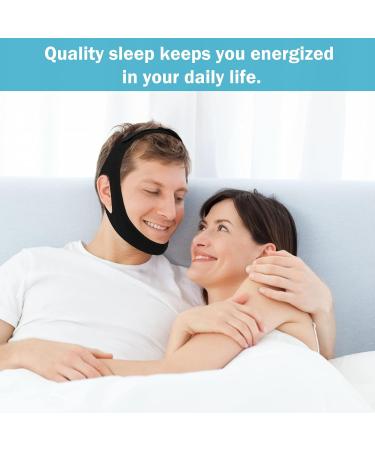 Snoring Chin Strap for Comfortable Sleep | Jaw Support Belt for Men & Women - Black | Nasal Breathing Mask - Buy Online on GoSupps.com
