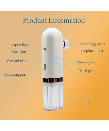 Facial Cleanser Machine for Women & Men - 4 Replacement Heads, 3 Speeds, USB Rechargeable - White - Buy Online on GoSupps.com