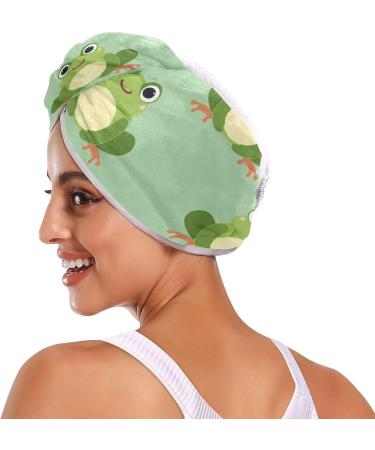 Green Small Frog Hair Towel 2 Pack - Super Absorbent Quick Dry Hair Turbans for Women & Girls | Perfect Hair Drying Solution - Buy Online on GoSupps.com