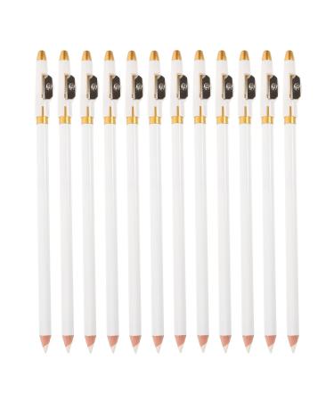 NUOBESTY Lot de 12 Taille-Crayons pour Crayons Sourcils et Eye-Liner Bois Blanc Pur Format Portable Accessoire Maquillage Pr cis pour Femmes Usage Quotidien et Professionnel