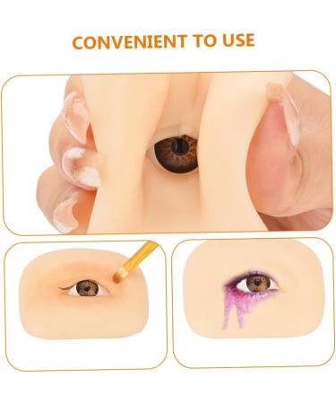 Ipetboom 2pcs Makeup Practice Skin Eyeshadow Fake Skin for Training Reusable Silicone Skin Washable Eye Plate - Buy Online on GoSupps.com