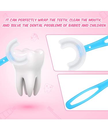 12-Piece Kids U-Shaped Toothbrush Set for 360 Degree Whole Mouth Cleaning | Soft Silicone Toddler Toothbrush with Handle for Boys & Girls - 2 Sizes - Buy Online on GoSupps.com