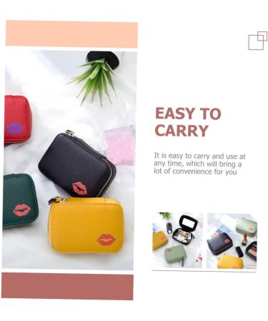 Mobestech Cosmetic Bag - Portable Faux Leather Makeup & Lipstick Holder for Travel | Convenient Zipper Pouch 10x7x3.5CM - Buy Online on GoSupps.com