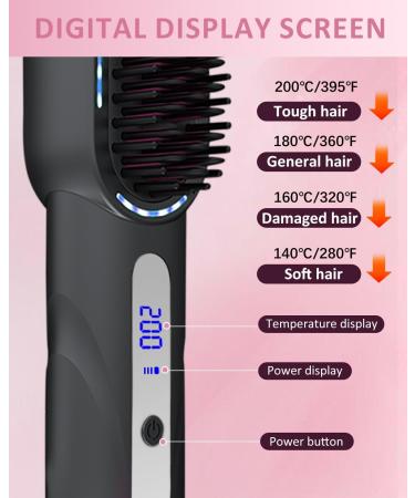 Cordless Hair Straightener Brush - Portable Ionic Mini Hot Comb for Travel & Parties | Best Straightening Brush for Women - Buy Online on GoSupps.com