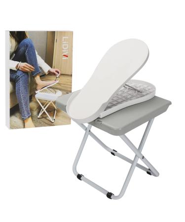 LiDiVi Pedicure Foot Rest, Salon Pedicure Foot Stand with Thickened Adjustable Foot Rest, No More Bending or Stretching Non-Slip Sturdy Legs for Easy At-Home Pedicures, White (Upgraded) Large White