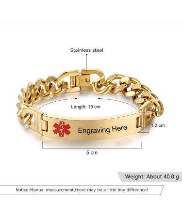 Personalized Medical Alert Bracelets | Emergency Medical ID Bracelets for Men & Women | Durable Stainless Steel Tags - Buy Online on GoSupps.com