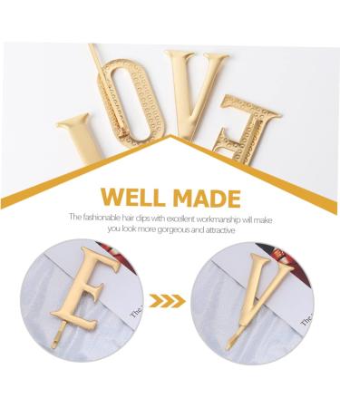 DOITOOL 1 Set Clip Gold Hair Accessories Barrettes for Women Bridal Love Barrette Golden Headpiece Wedding Bridal Golden Barrette Women Hair Decorations Bridal Bobby Miss Pin Alloy Texture - Buy Online on GoSupps.com