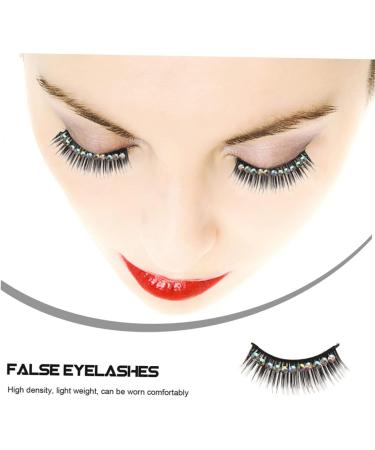 FOMIYES 40 Pairs Diamond False Eyelashes Exaggerated Eyelashes False Eyelashes Magnetic False Eyelashes Dramatic Glitter False Lashes Natural Look Chemical Fiber Hard Stem Striking Make up - Buy Online on GoSupps.com