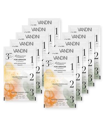 Vandini skin image -enemy facial mask with 3 steps - pore minimizer moisture mask for all skin types - vegan face mask without silicones parabens & mineral oil in a 10 -pack (10x 12 ml) 10 pieces