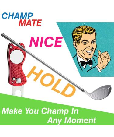 Champmate Golf Divot Tool - Stainless Steel Switchblade with Foldable Magnetic Design and USA Golf Ball Marker - 5 Designs Available - Buy Online on GoSupps.com