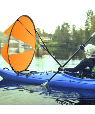 Vbest Life 42 Kayak Wind Sail Kit with Clear Window - Foldable Downwind Paddle for Kayaks, Canoes, Inflatable Boats, Paddle Board | Orange - Buy Online on GoSupps.com
