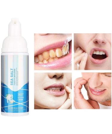 Whitening Foam Toothpaste | Sea Salt Deep Cleaning Mousse - 60ml Decontamination Formula for Bright Teeth - Buy Online on GoSupps.com
