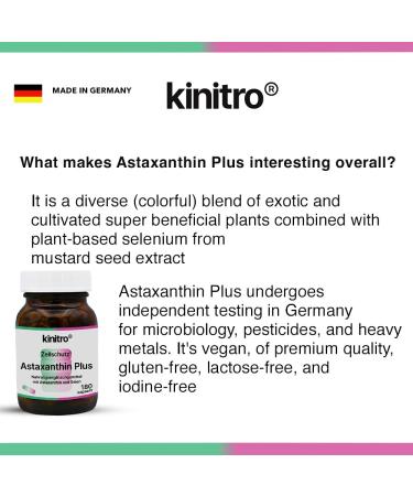 Kinitro Astaxanthin Plus: Premium Vegan Capsule with Astaxanthin Selenium & Blueberry Extract for Optimal Health - 30 Capsules - Buy Online on GoSupps.com