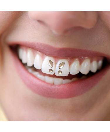Povanjer 4-Piece Toothstones Set | Light Yellow Crystal Stones for Teeth | Reflective Gemstone Jewelry - Buy Online on GoSupps.com
