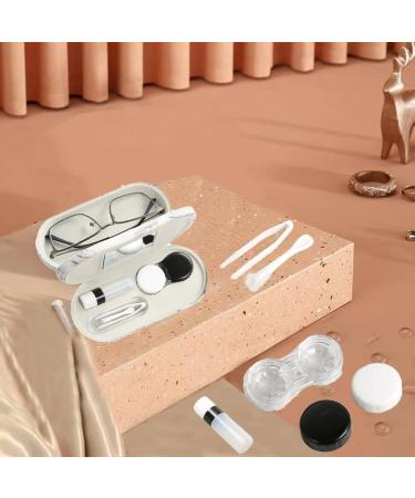 Buy 2-in-1 Double-Sided Portable Contact Lens Case & Glasses Case - Durable Marbling Design Compact Storage Set - International Shipping Available - Buy Online on GoSupps.com