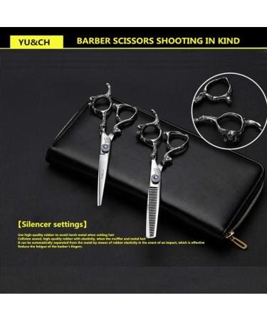 Hair Cutting Scissors Comb Set 6 inch Professional Hairdressing Scissors Stainless Steel Barber Salon Cutting Scissor and Thinning Scissors with Haircut for Barber Stylist - Buy Online on GoSupps.com