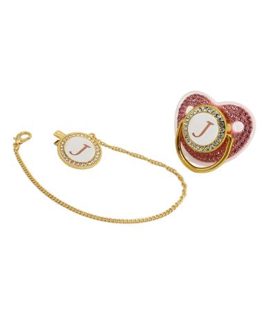 Golden Baby Pacifier for 6-18 Months - Curved Design Lightweight & Durable - Perfect for Home (Letter J) - Buy Online on GoSupps.com