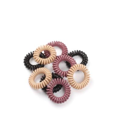 YEEPSYS Hair Ties, Coil Hair Ties, Phone Cord Hair Ties, Hair Coils Elastic Hair Band with Strong Grip (S, Mix E) S Mix E