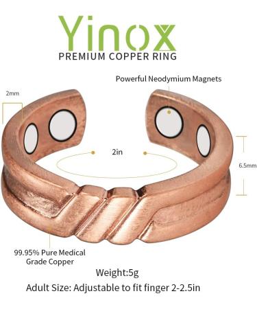 Yinox Heart-Shaped Magnetic Therapy Jewelry for Women - Pure Copper 3500 Gauss Strong Magnetism for Arthritis & Migraines Relief Slimming Effect - Buy Online on GoSupps.com