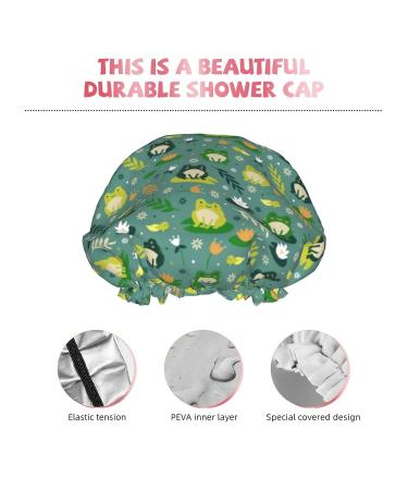 Reusable Funny Frog Women's Waterproof Shower Cap - Double Layer Protection - Buy Online on GoSupps.com