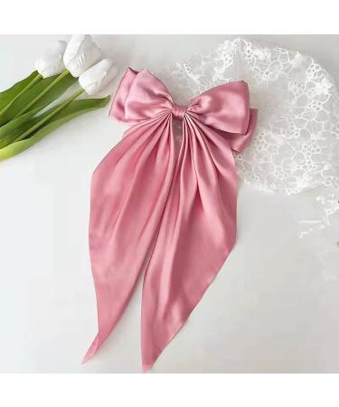 Vintage Satin Bow Ribbon Hairclip Hairpin for Women (Pink) - Buy Online on GoSupps.com