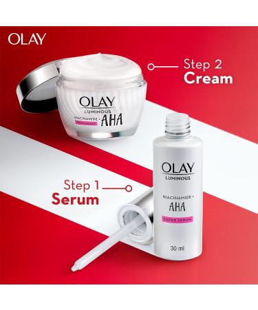 Olay Luminous Niacinamide + AHA Super Serum - Reduce Acne Marks & Sun Melasma | 30ml - Buy Online on GoSupps.com