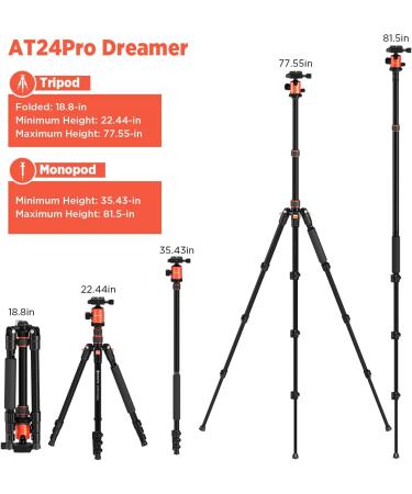 GEEKOTO 77'' DSLR Camera Tripod with 360 Ball Head - Lightweight & Durable - Buy Online on GoSupps.com