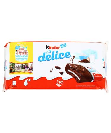 Ferrero Kinder Delice Cacao Chocolate Cake with Milk Cream 10 Pack 420g