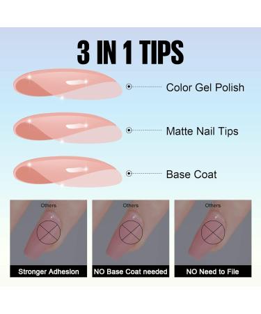 TOMICCA Short Coffin Nail Tips 180PCS Matte Dark Nude Gel Nails - 15 Sizes, No Filed Pre-colored Press On Nails for Nail Art Extensions - Buy Online on GoSupps.com