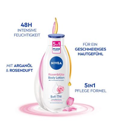 Nivea Rose Blossom Body Lotion 400ml - 5in1 Nourishing Cream with Argan Oil | Hydrating Lotion with Rose Fragrance - International Shipping Available - Buy Online on GoSupps.com