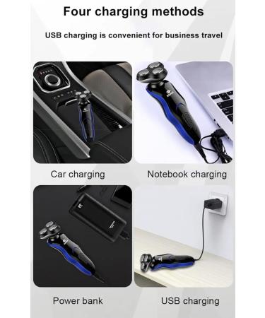 Electric Shaver for Men Rechargeable Wet/Dry Waterproof Cordless Portable Ideal Gift Beard Shaver Head shaver 4D Rotary 4-in-1 Face Nose Hair Trimmer - Buy Online on GoSupps.com