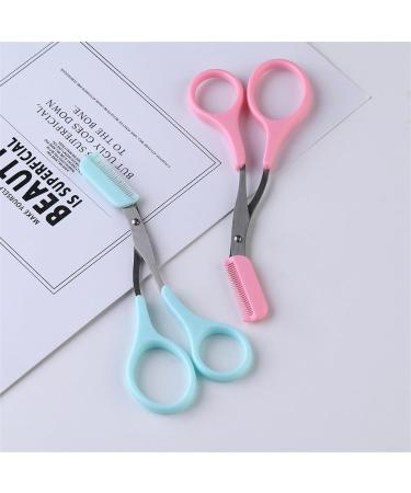 XCVFBVG Scissors Eyebrow Trimmer Scissors Comb Stainless Steel Brow Hair Scissors Clips Shaping Razor Grooming Trimmer Makeup Accessories(Color:Pink) - Buy Online on GoSupps.com
