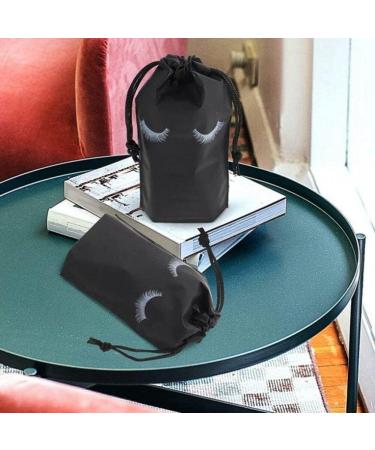 Eyelash Aftercare Bags 50pcs Portable Eyelash Drawstring Bundle Pocket for Travel Reusable Makeup Tool Storage Bags for Women Men Black - Buy Online on GoSupps.com
