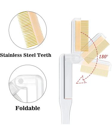 Folding Metal Teeth Eyelash Separator Comb - 2PCS Clear Fine Lash Comb for Eyelash Lift and Brow Waxing - Buy Online on GoSupps.com