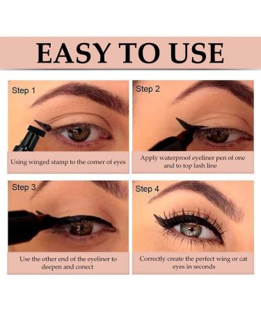 BINGBRUSH Double-sided Liquid Stamp Eyeliner Pen - Waterproof High Black Pigment Makeup, Thin Wing Stamp for Precision - Buy Online on GoSupps.com