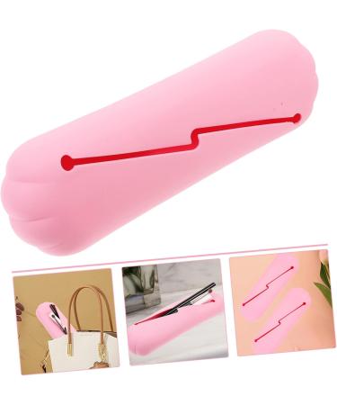 Angoily Silicone Makeup Brush Organizer Bag - Pink Cosmetic Brush Holder & Storage - Small Makeup Bags (20.5x6.5cm) for International Shipping - Buy Online on GoSupps.com