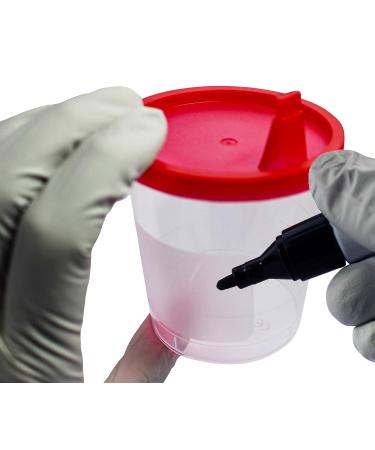 Medi-Inn 125 ml Urine Sample Cups with Red Snap-On Lid - Pack of 500 - Ideal for Clinics & Laboratories - International Shipping Available - Buy Online on GoSupps.com