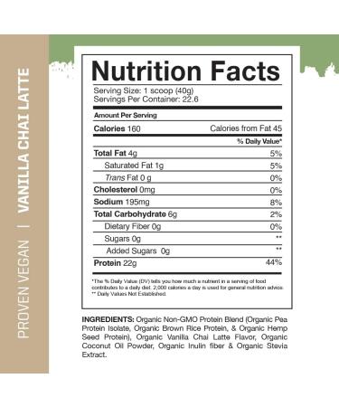 Gaspari Nutrition Proven Vegan Protein - Organic Gluten-Free Soy-Free Non-GMO (2lbs Vanilla Chai Latte) - Healthy Plant-Based Protein Powder - Buy Online on GoSupps.com