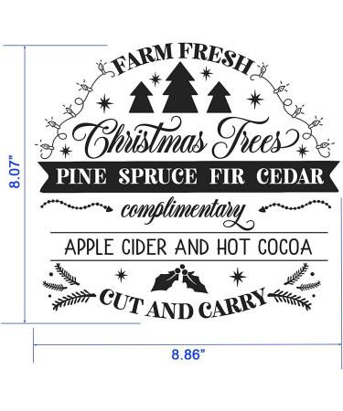 Alinacutle Reusable Silkscreen Stencil - Farm Fresh Christmas Trees - 8.5 x 11 - Self-Adhesive Silk Screen Printing Template for Wood/Fabric/Paper - Buy Online on GoSupps.com