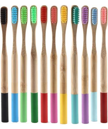 10-Pack Bamboo Toothbrush Set for Adults - Soft Eco-Friendly Vegan Biodegradable Travel Case Included - Durable & Mold-Free 10 Colors - Buy Online on GoSupps.com